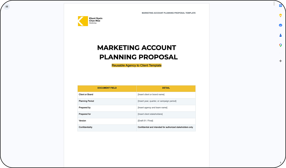 Account Planning Template